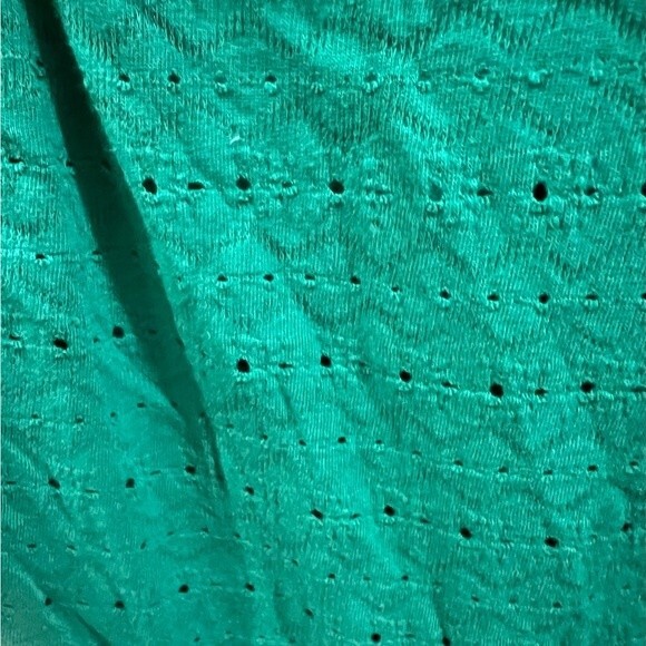 H&M emerald green eyelet cotton romper size 8 - Picture 4 of 6